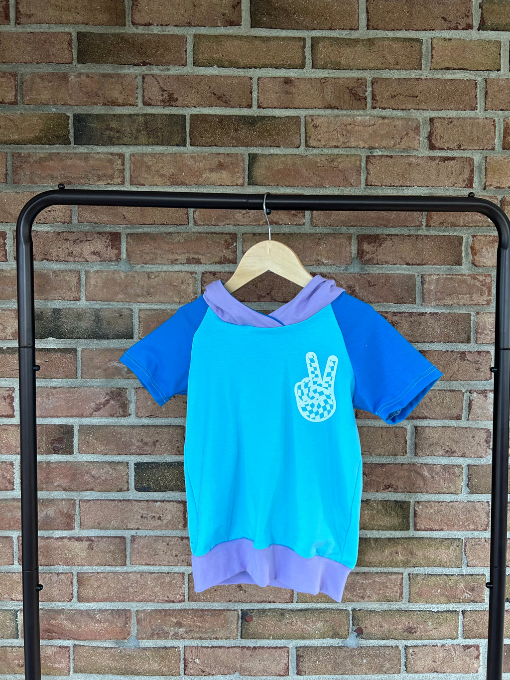 Peace Out Hooded Shirt - Blue