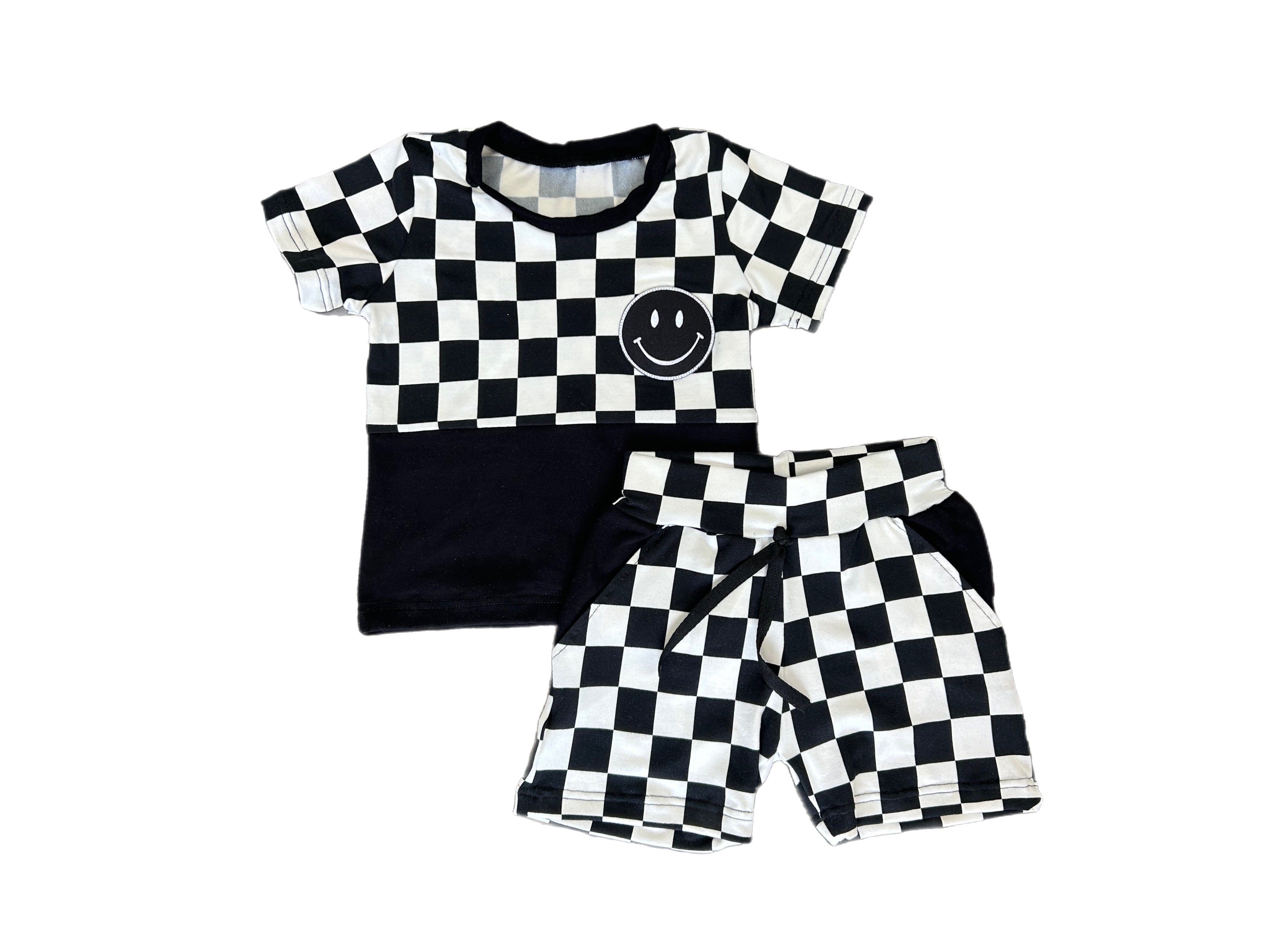 Black and White Checkered Shorts