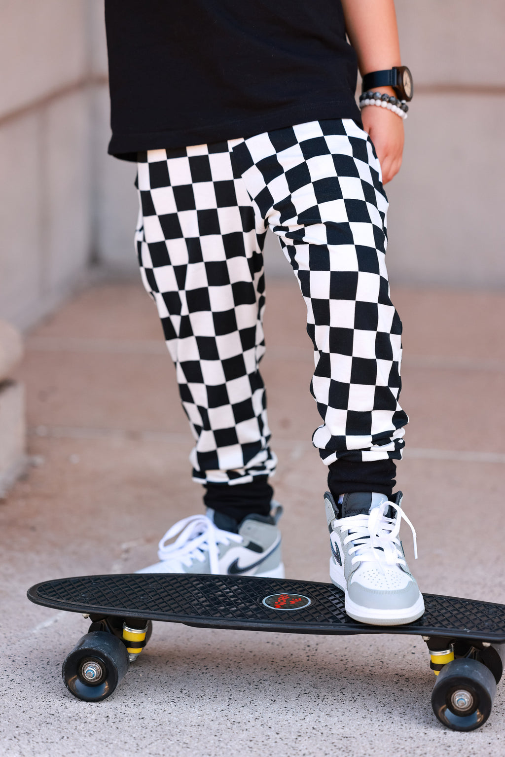 Black and White Checkered Joggers