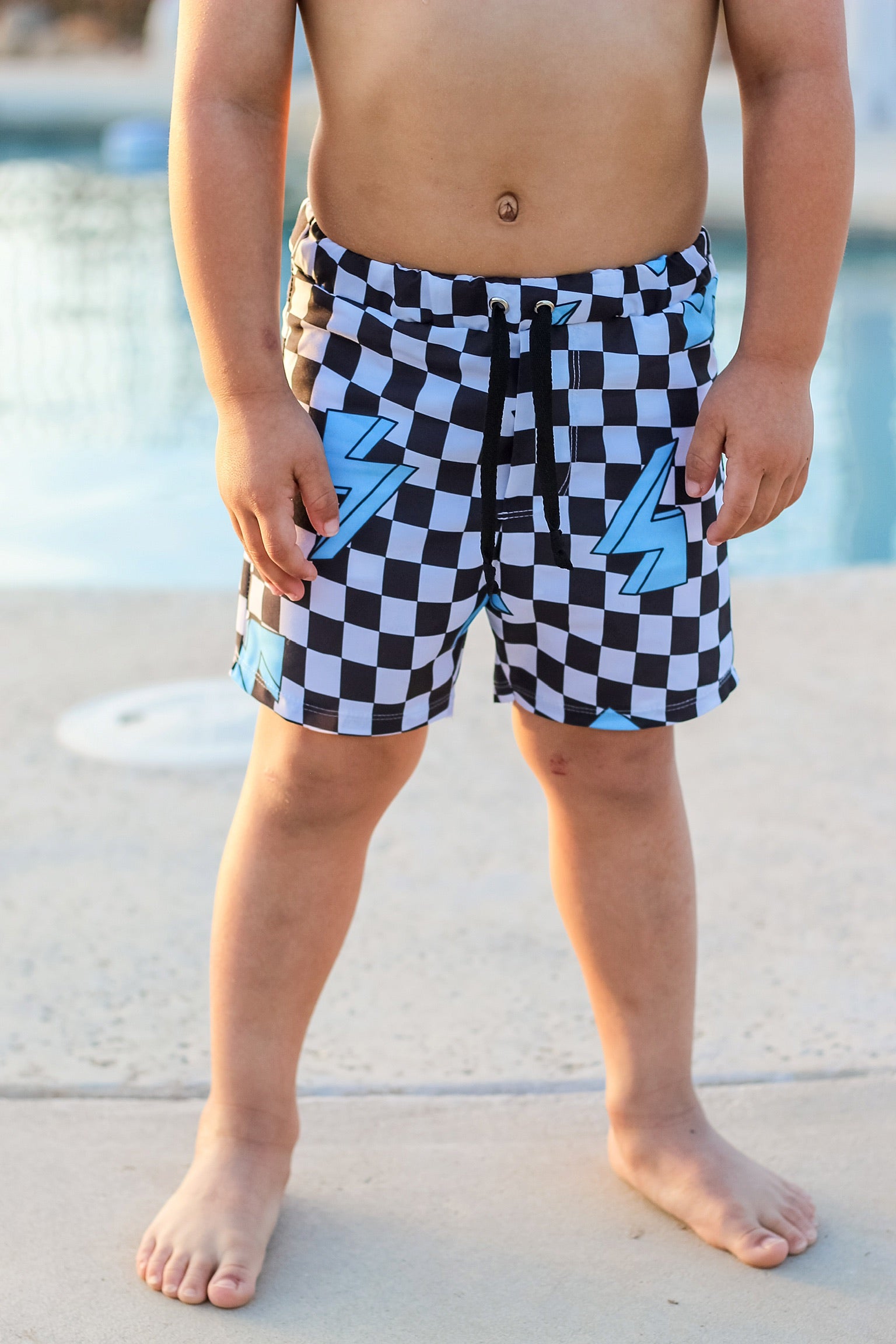 Checkered Swim Trunks