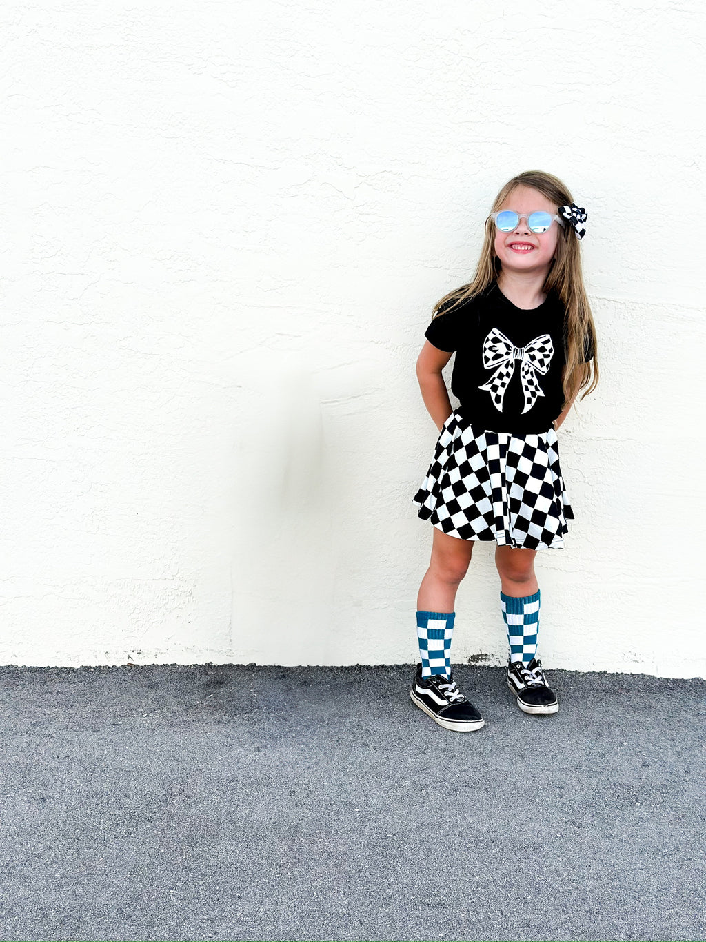 Checkered Bow T Shirt