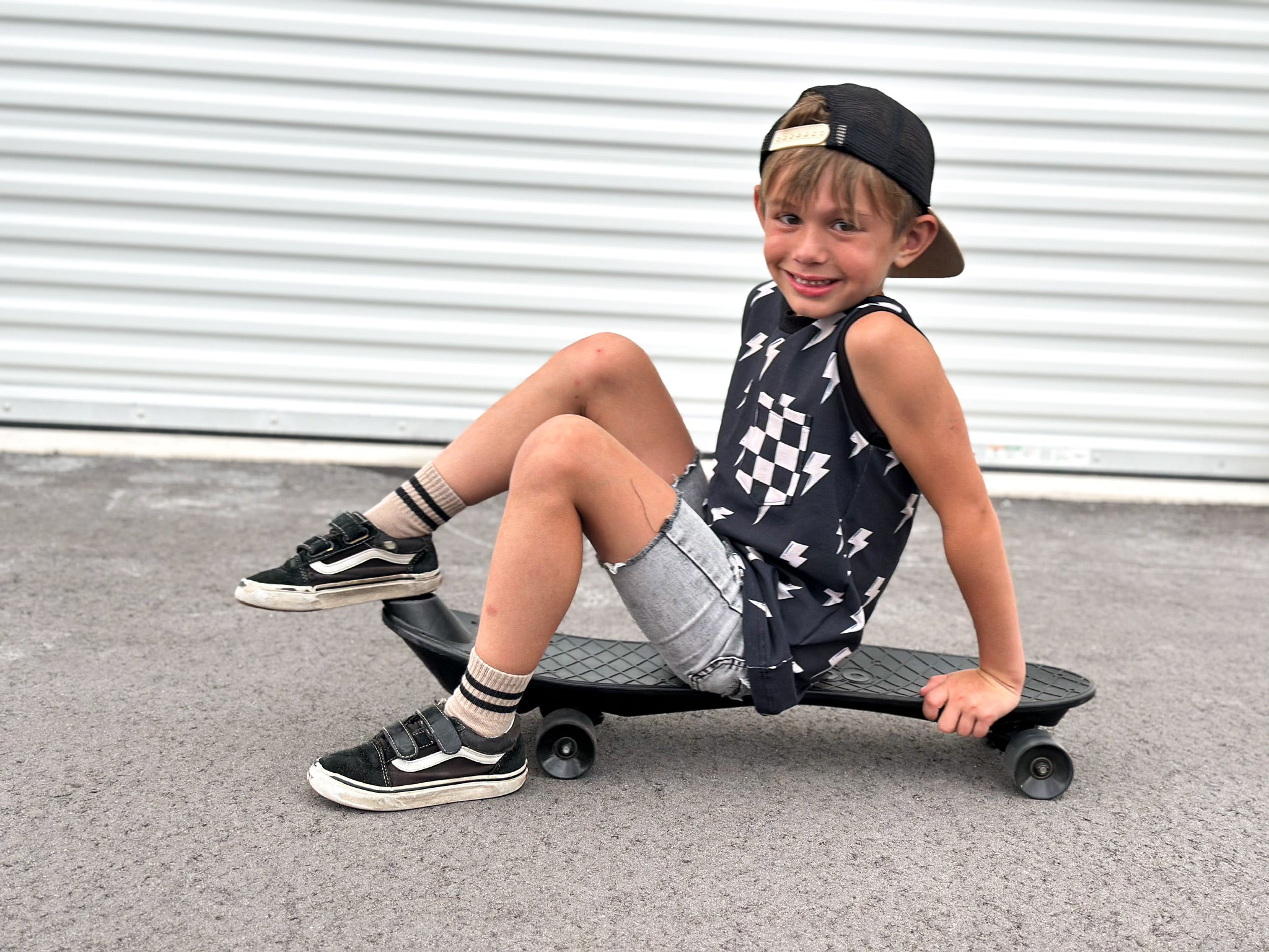 Tank Top - Bolts with Checkered Pocket