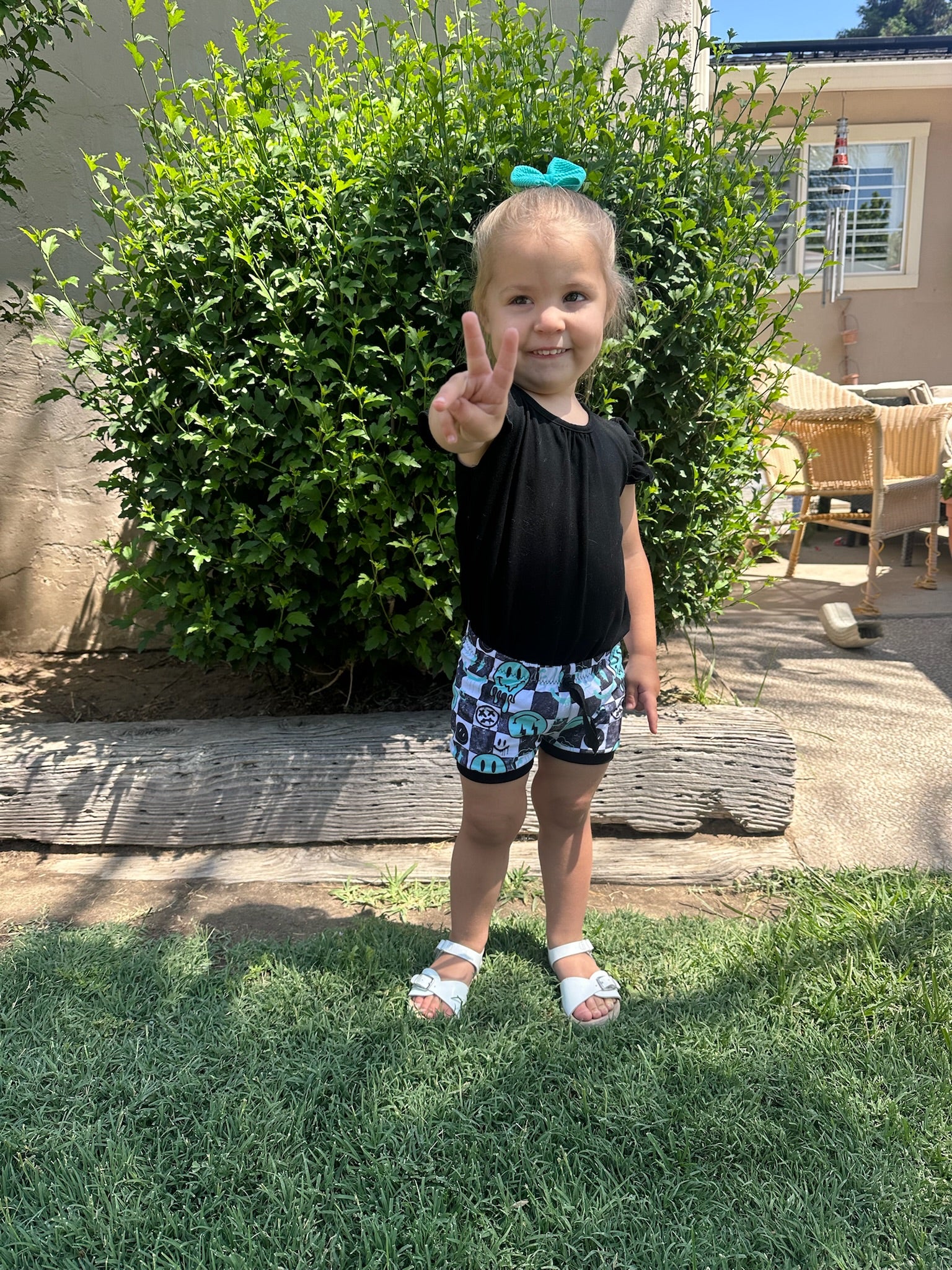 Aqua Smiley Collab - Shorties