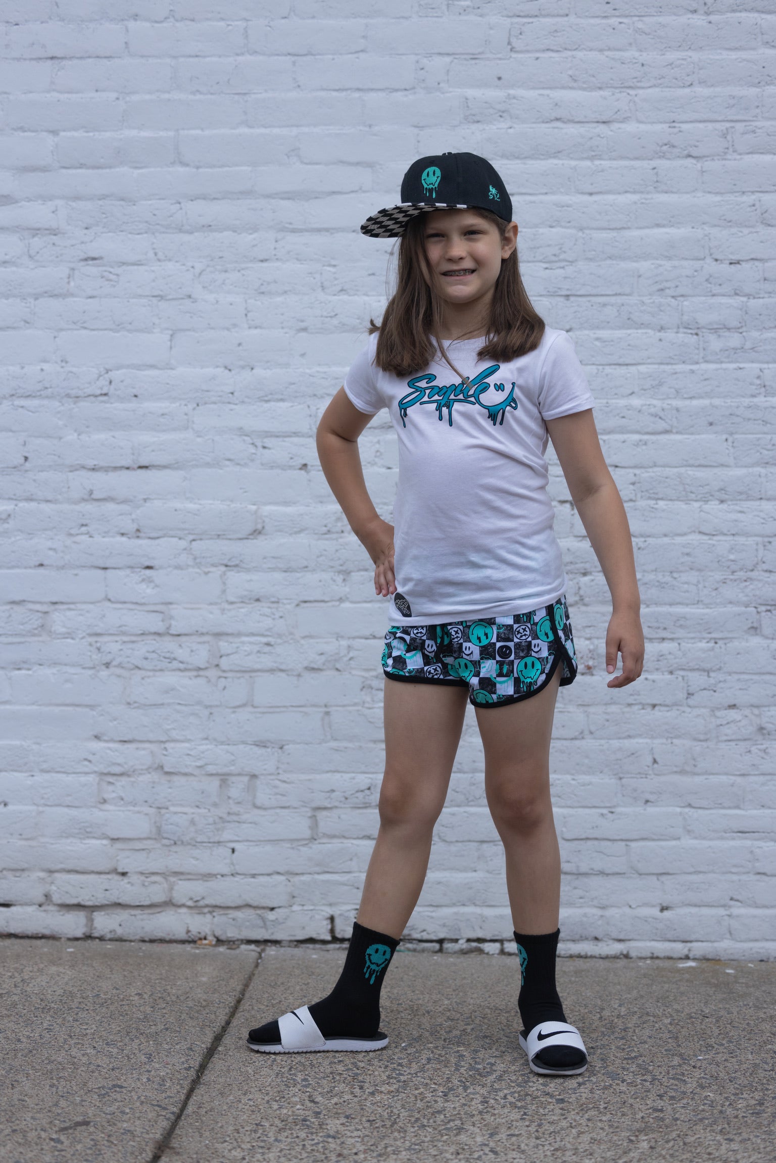 Aqua Smiley Collab - Track Shorts