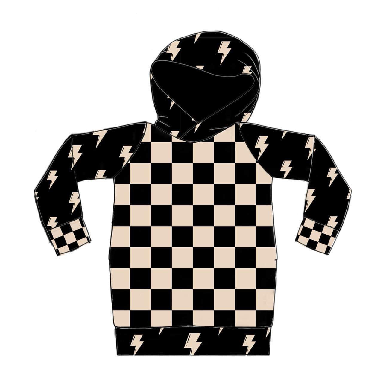 Black/Tan Checkered Hoodie - several styles available