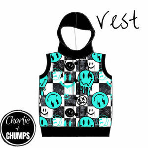 Aqua Smiley Collab - Hooded Vest