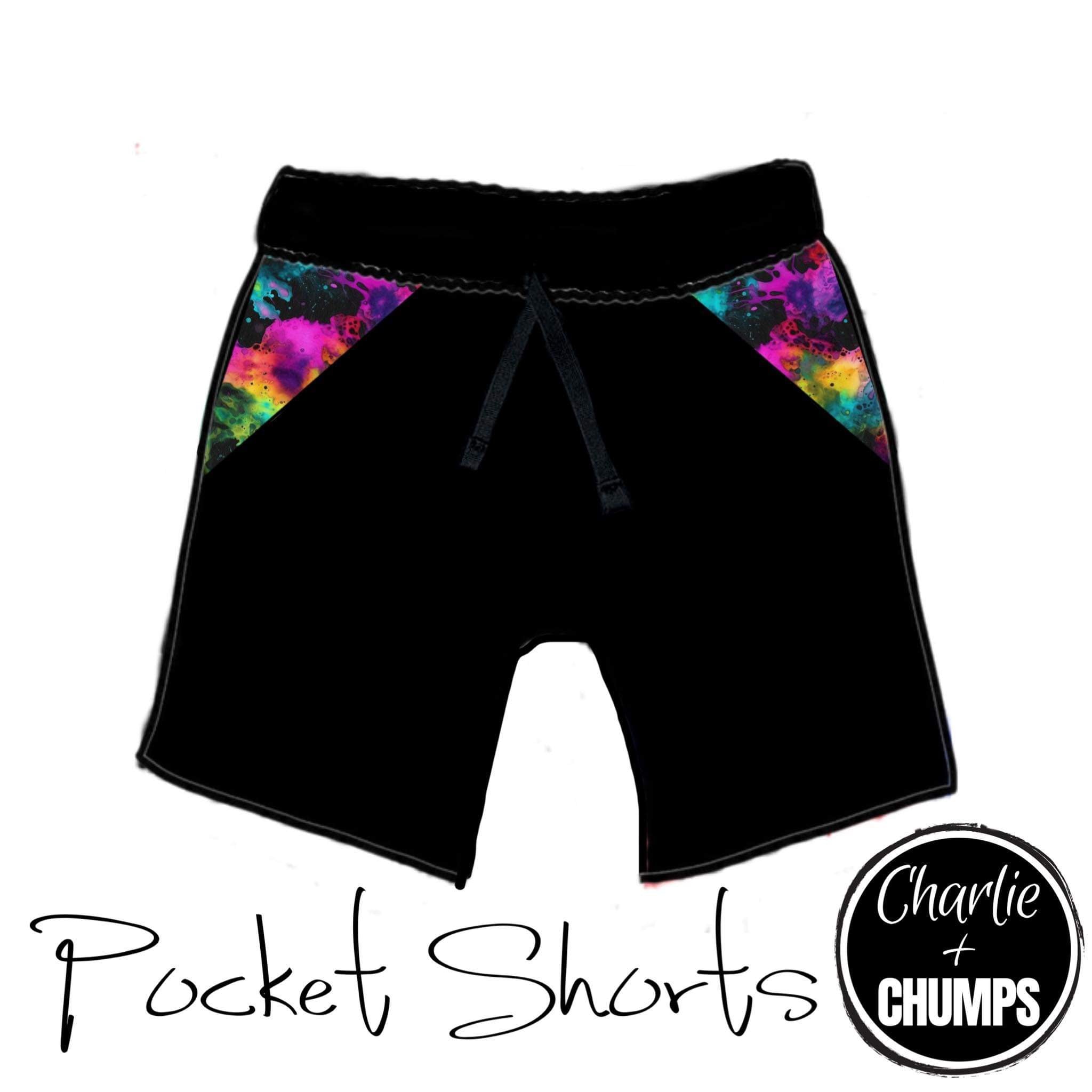 tie dye collab pocket shorts