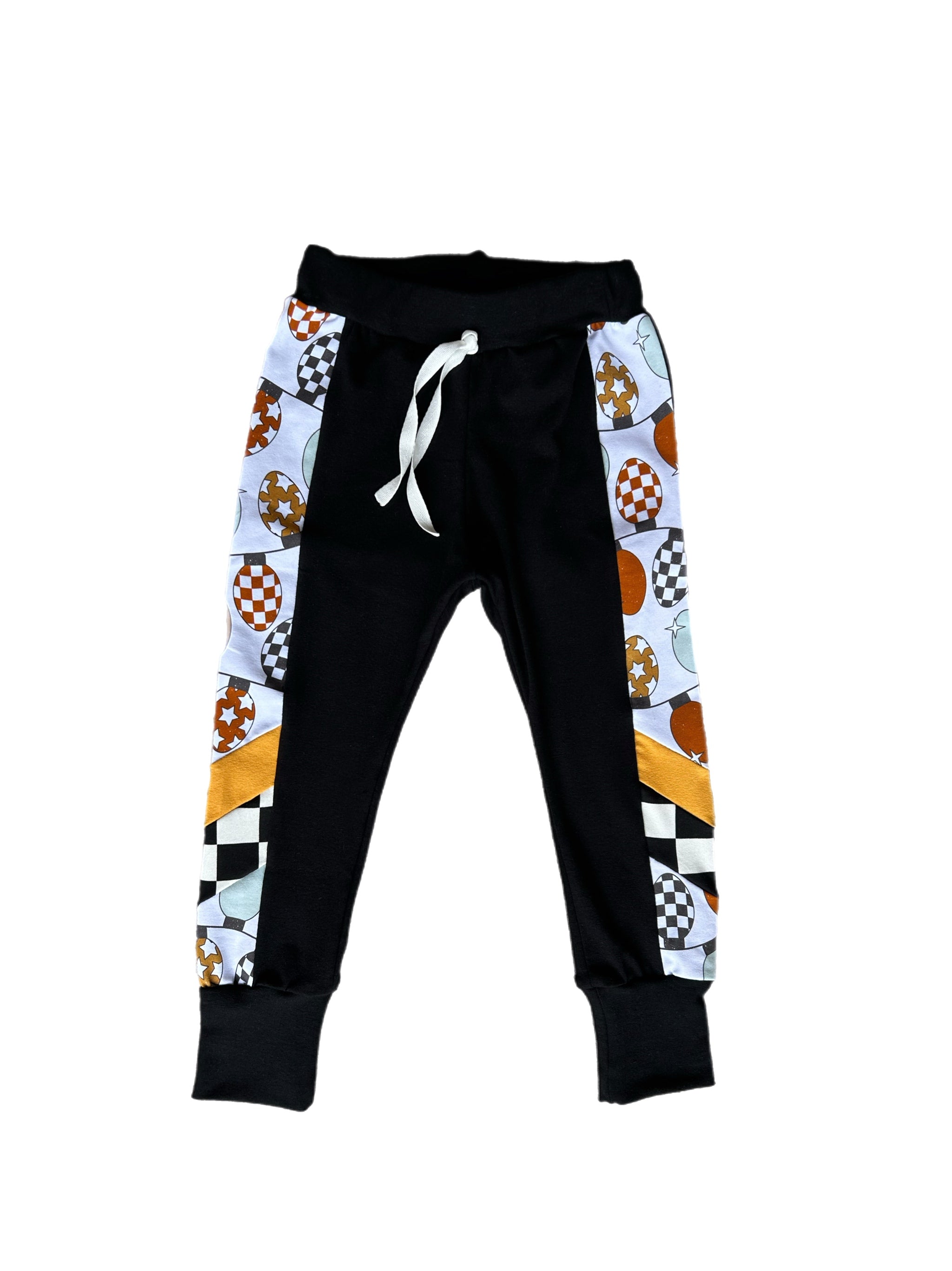 Checkered Lights Joggers - Black