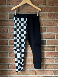 Utility Joggers - 1/2 Check 1/2 Black