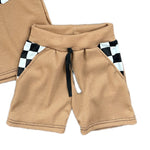 Waffle Knit  Pocket Shorts - Camel
