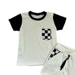 Waffle Knit T Shirt - Cream