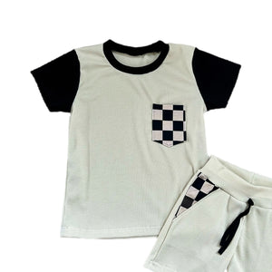 Waffle Knit T Shirt - Cream