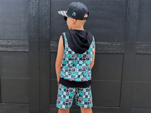 Aqua Smiley Collab - Hooded Vest