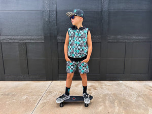 Aqua Smiley Collab - Hooded Vest
