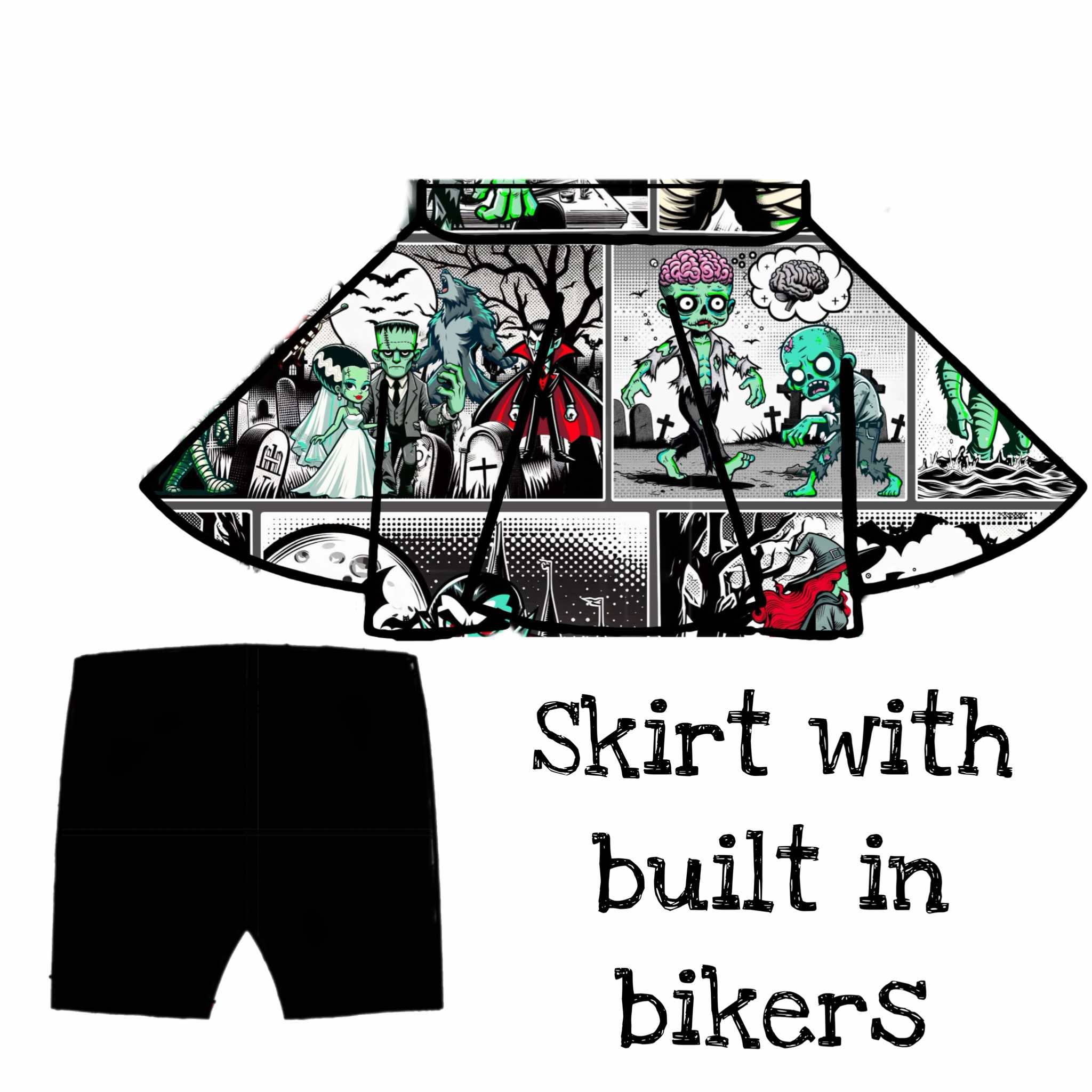 Monster Mash Collab Skater Skirt