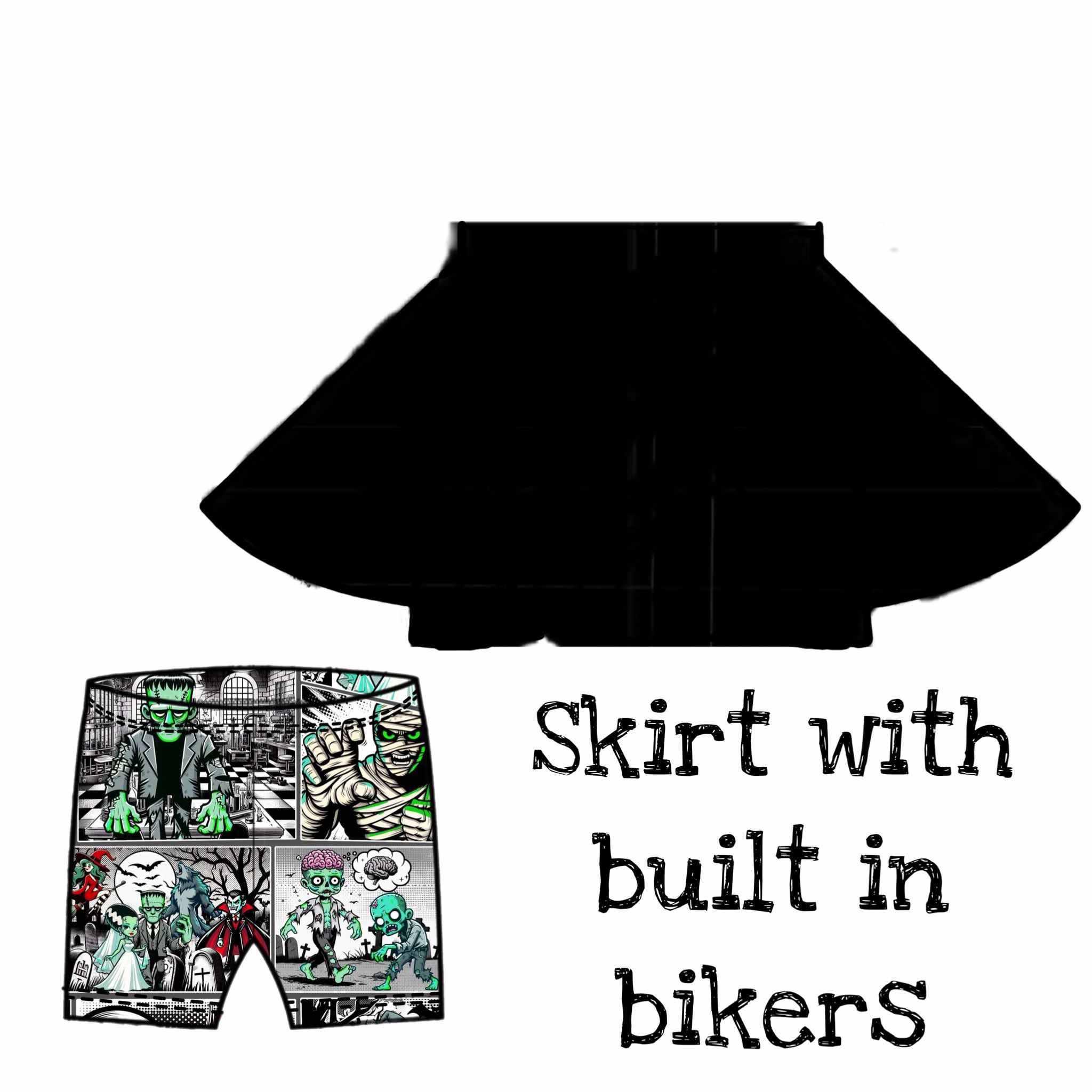 Monster Mash Collab Skater Skirt