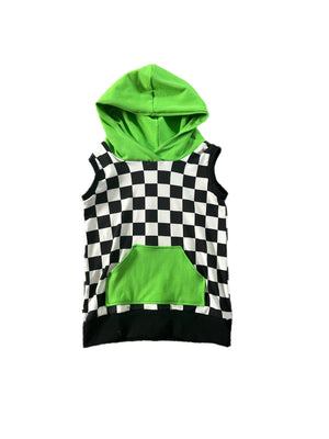 Checkered Hooded Tank - green