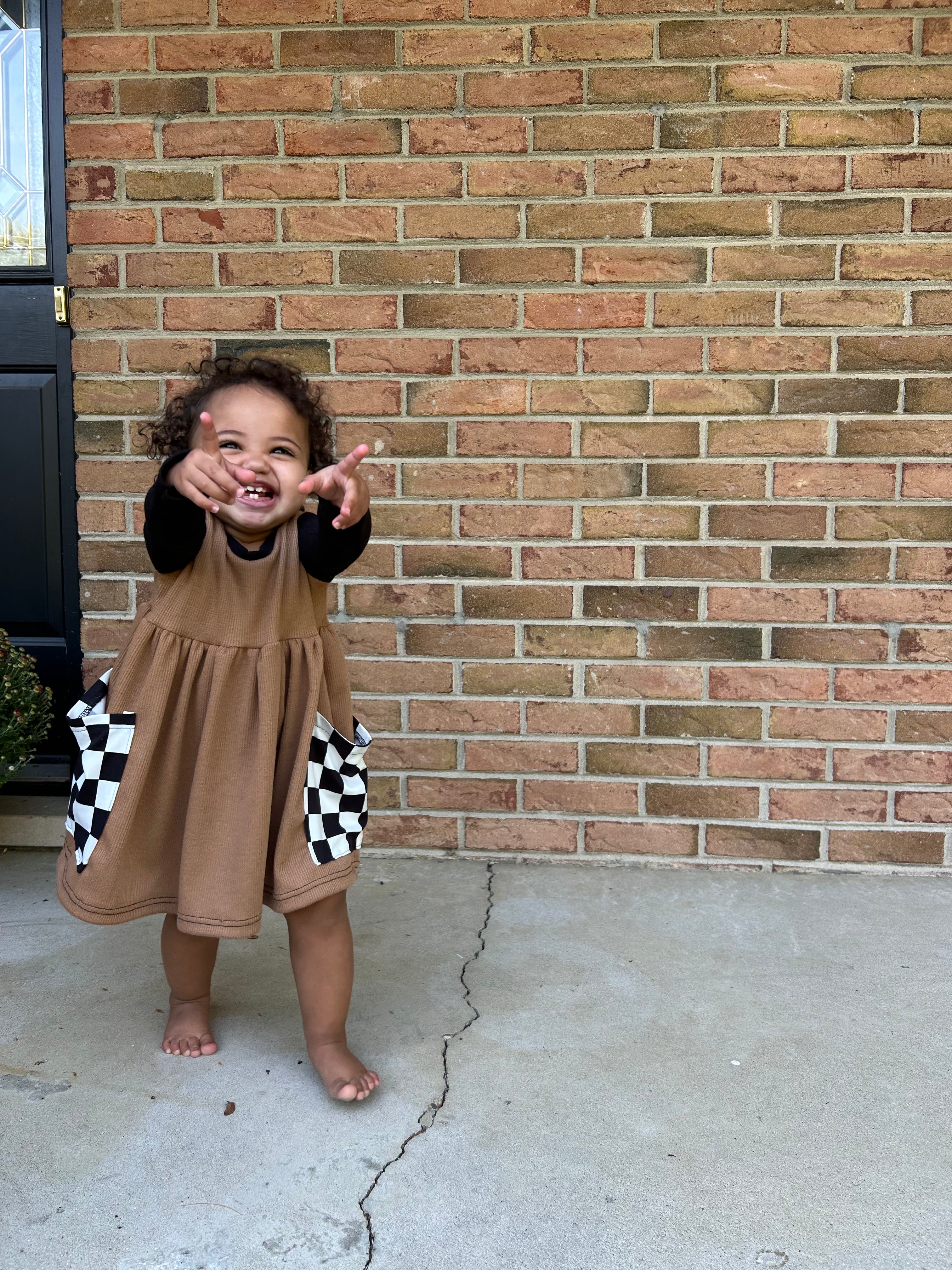 Waffle Knit Pocket Dress